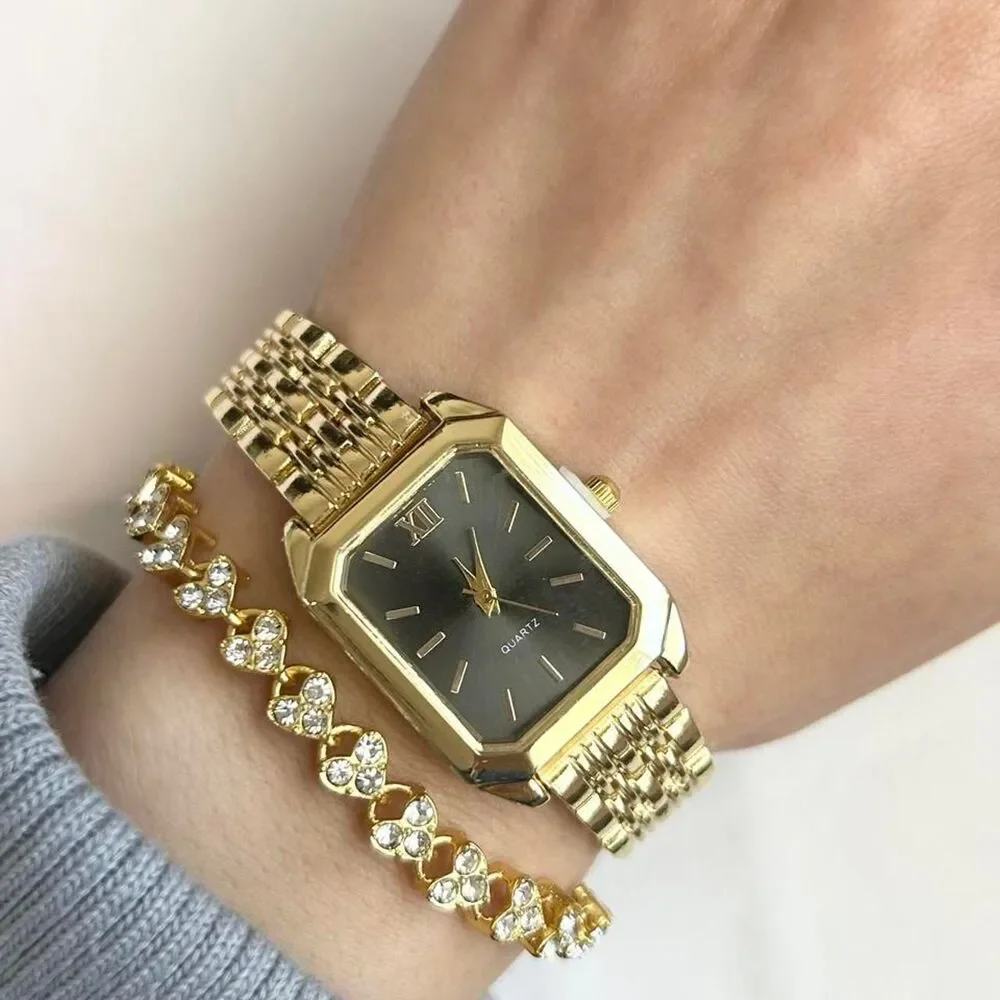 Vintage Inspired Luxury Gold Tone Watch